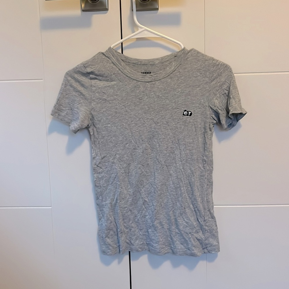 Aritzia Sunday best XXS grey embroidered panda shirt